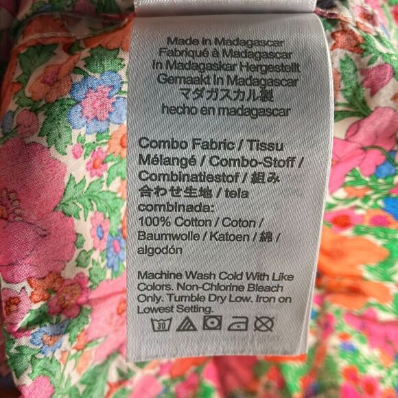 Crewcuts Shirt Boys 6-7 Button Down Floral Liberty Red Orange  Organic Cotton - Picture 5 of 8